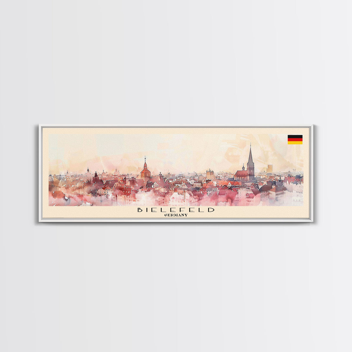 Bielefeld Germany Travel Print Wall Art, Panoramic City Art, Travel Art, Wall Decor, Vacation Gift, Framed Canvas Print Or Metal Art