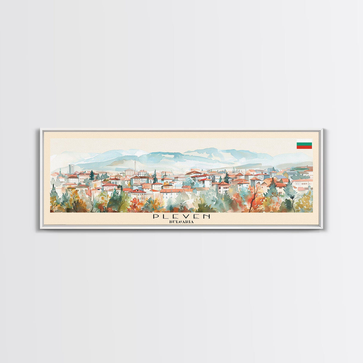 Pleven Bulgaria Travel Print Wall Art, Panoramic City Art, Travel Art, Wall Decor, Vacation Gift, Framed Canvas Print Or Metal Art