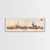 Genk Belgium Travel Print Wall Art, Panoramic City Art, Travel Art, Wall Decor, Vacation Gift, Framed Canvas Print Or Metal Art