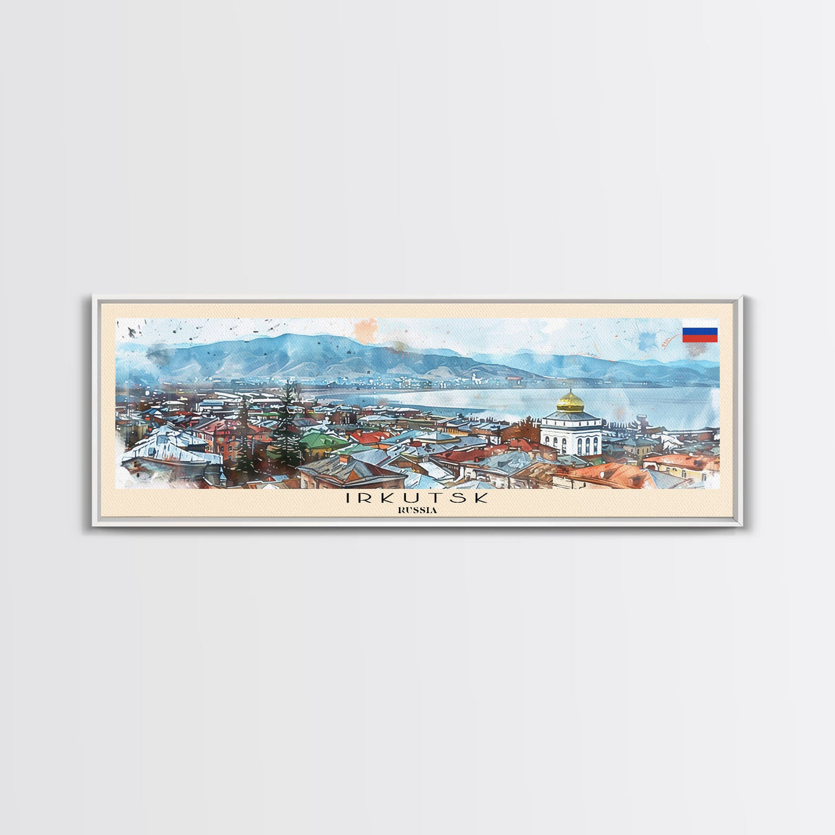 Irkutsk Russia Wall Art, Panoramic Travel Poster, Panoramic Framed Canvas Print, City Wall Art, Wall Hanging Home Decor, Travel Art