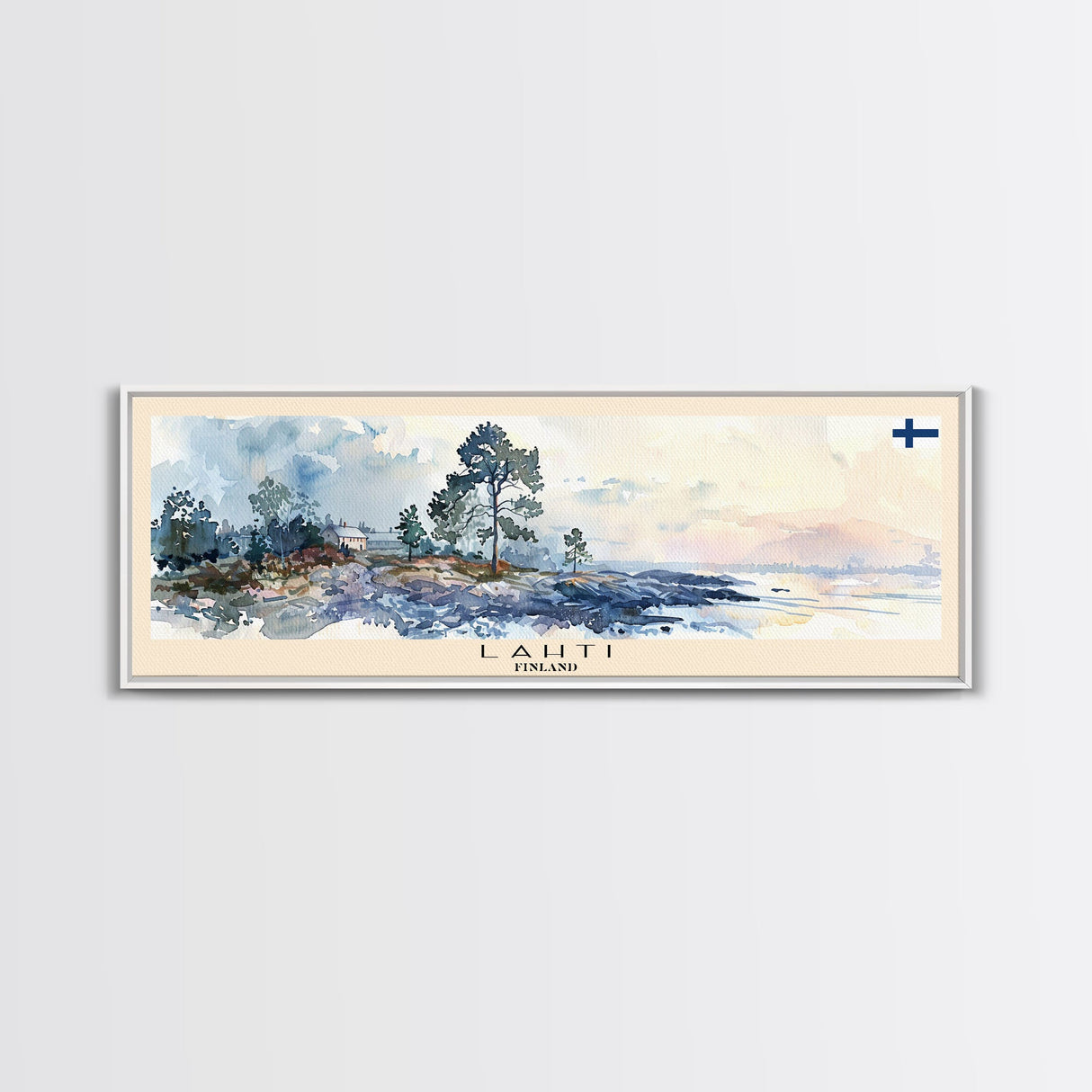 Lahti Finland Travel Art, City Art, Framed Canvas Print or Metal Wall Art, Europe Travel Poster, Panoramic Wall Art, Extra Wide Wall Art