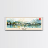 Lucerne Switzerland Travel Art, City Art, Framed Canvas Print or Metal Wall Art, Europe Travel Poster, Panoramic Wall Art, Extra Wide Wall Art