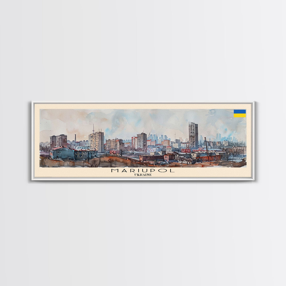 Mariupol Ukraine Wall Art, Panoramic Travel Poster, Panoramic Framed Canvas Print, City Wall Art, Wall Hanging Home Decor, Travel Art