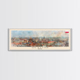 Olsztyn Poland Panoramic Travel Poster, Framed Canvas Print or Metal Wall Art, Travel Art, Home Decor, Panoramic Painting, Midcentury Art