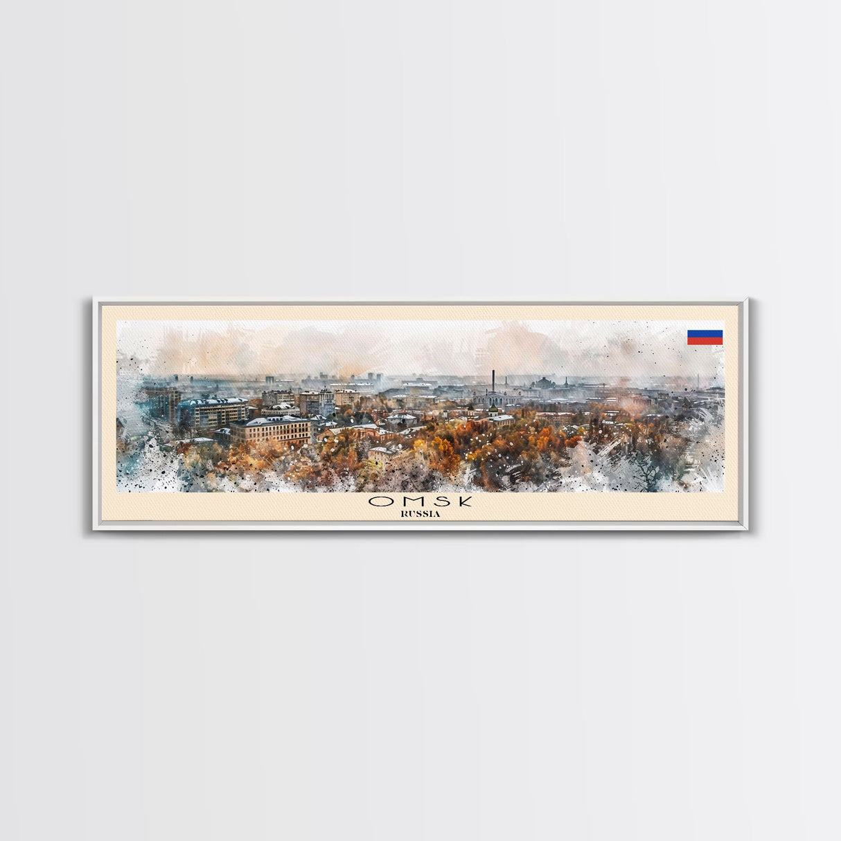 Omsk Russia Wall Art, Panoramic Travel Poster, Panoramic Framed Canvas Print, City Wall Art, Wall Hanging Home Decor, Travel Art