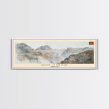 Rio Tinto Portugal Panoramic Travel Poster, Framed Canvas Print or Metal Wall Art, Travel Art, Home Decor, Panoramic Painting, Midcentury Art