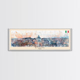 Rome Italy Travel Print Wall Art, Panoramic City Art, Travel Art, Wall Decor, Vacation Gift, Framed Canvas Print Or Metal Art