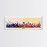 Saransk Russia Panoramic Travel Poster, Framed Canvas Print or Metal Wall Art, Travel Art, Home Decor, Panoramic Painting, Midcentury Art