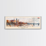 Szolnok Hungary Wall Art, Panoramic Travel Poster, Panoramic Framed Canvas Print, City Wall Art, Wall Hanging Home Decor, Travel Art