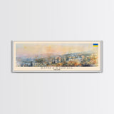 Simferopol Ukraine Panoramic Travel Poster, Framed Canvas Print or Metal Wall Art, Travel Art, Home Decor, Panoramic Painting, Midcentury Art