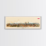 Sosnowiec Poland Panoramic Travel Poster, Framed Canvas Print or Metal Wall Art, Travel Art, Home Decor, Panoramic Painting, Midcentury Art