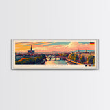 Duisburg Germany  Wall Art, Panoramic Travel Poster, Panoramic Framed Canvas Print, City Wall Art, Wall Hanging Home Decor, Travel Art