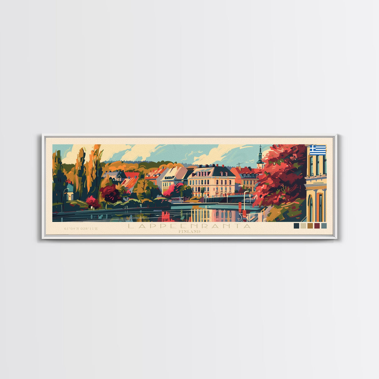 Lappeenranta Finland Wall Art, Panoramic Travel Poster, Panoramic Framed Canvas Print, City Wall Art, Wall Hanging Home Decor, Travel Art