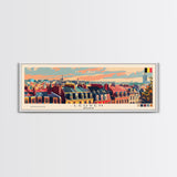 Leuven Belgium Travel Print Wall Art, Panoramic City Art, Travel Art, Wall Decor, Vacation Gift, Framed Canvas Print Or Metal Art