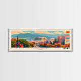 Malaga Spain Wall Art, Panoramic Travel Poster, Panoramic Framed Canvas Print, City Wall Art, Wall Hanging Home Decor, Travel Art