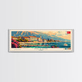 Mersin Turkey Wall Art, Panoramic Travel Poster, Panoramic Framed Canvas Print, City Wall Art, Wall Hanging Home Decor, Travel Art