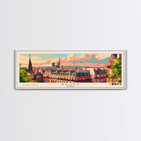 Reims France Travel Art, City Art, Framed Canvas Print or Metal Wall Art, Europe Travel Poster, Panoramic Wall Art, Extra Wide Wall Art