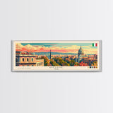 Rome Italy Travel Print Wall Art, Panoramic City Art, Travel Art, Wall Decor, Vacation Gift, Framed Canvas Print Or Metal Art