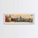 Saint Petersburg Russia Wall Art, Panoramic Travel Poster, Panoramic Framed Canvas Print, City Wall Art, Wall Hanging Home Decor, Travel Art