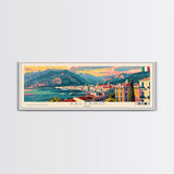 Salerno Italy Travel Art, City Art, Framed Canvas Print or Metal Wall Art, Europe Travel Poster, Panoramic Wall Art, Extra Wide Wall Art