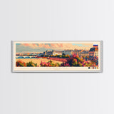 Saransk Russia Panoramic Travel Poster, Framed Canvas Print or Metal Wall Art, Travel Art, Home Decor, Panoramic Painting, Midcentury Art