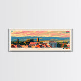 Szolnok Hungary Wall Art, Panoramic Travel Poster, Panoramic Framed Canvas Print, City Wall Art, Wall Hanging Home Decor, Travel Art