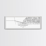 Panoramic Fort Lauderdale City Map, Florida Art, Map Print, Minimalist Wall Art, Canvas Art, Housewarming Gift, Street Map Art, Closing Gift