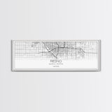 Panoramic Fresno City Map, California Art, Map Print, Minimalist Wall Art, Canvas Art, Housewarming Gift, Street Map Art, Closing Gift