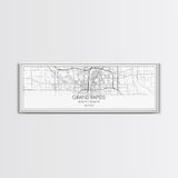 Panoramic Grand Rapids City Map, Michigan Art, Map Print, Minimalist Wall Art, Canvas Art, Housewarming Gift, Street Map Art, Closing Gift