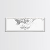 Panoramic Hong Kong City Map, China Art, Map Print, Minimalist Wall Art, Canvas Art, Housewarming Gift, Street Map Art, Closing Gift