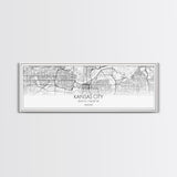 Panoramic Kansas City Map, Missouri Art, Map Print, Minimalist Wall Art, Canvas Art, Housewarming Gift, Street Map Art, Closing Gift