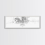 Panoramic Laredo City Map, Texas Art, Map Print, Minimalist Wall Art, Canvas Art, Housewarming Gift, Street Map Art, Closing Gift