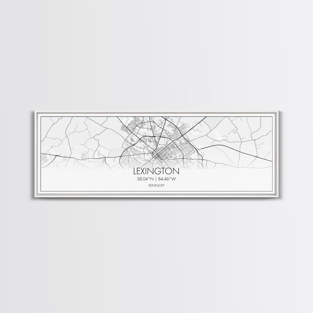 Panoramic Lexington City Map, Kentucky Art, Map Print, Minimalist Wall Art, Canvas Art, Housewarming Gift, Street Map Art, Closing Gift