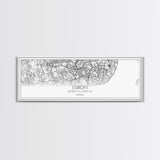 Panoramic Lisbon City Map, Portugal Art, Map Print, Minimalist Wall Art, Canvas Art, Housewarming Gift, Street Map Art, Closing Gift