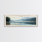 Allegheny Reservoir New York Panoramic Framed Canvas Print, Lake House Decor, Abstract Landscape, Travel Poster, Modern Wall Art, Calm Waters