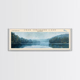 Crab Orchard Lake Illinois Framed Canvas Print, Lake House Art, Panoramic Wide Art, Travel Poster, Modern Lake Painting, Nature Art