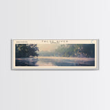 False River Louisiana Framed Canvas Print, Lake House Decor, Panoramic Wall Art, Travel Poster, Rustic Lake Painting, Home Decor