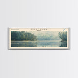 Geist Lake Indiana Framed Canvas Print, Panoramic Lake House Decor, Wall Art, Travel Poster, Peaceful Lake Painting, Nature Art