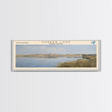 Harker Lake North Dakota Framed Canvas Print, Panoramic Lake House Decor, Wall Art, Travel Poster, Stunning Lake Painting, Nature Art