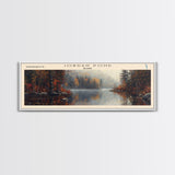 Jordan Pond Maine Framed Canvas Print, Panoramic Lake House Decor, Wall Art, Travel Poster, Scenic Lake Painting, Nature Art