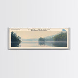 Lake Grandin Framed Canvas Print, Lake House Decor, Panoramic Wall Art, Travel Poster, Serene Lake Painting, Nature Art