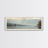 Lake Huntington New York Framed Canvas Print, Lake House Decor, Panoramic Wall Art, Travel Poster, Scenic Landscape Painting, Nature Art