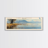 Lake Nicaragua Framed Canvas Print, Lake House Decor, Panoramic Wall Art, Travel Poster, Serene Landscape Painting, Rustic Art