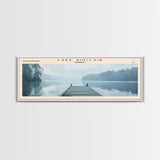 Lake Sinclair Georgia Framed Canvas Print, Lake House Decor, Panoramic Wall Art, Travel Poster, Beautiful Landscape Painting, Modern Art