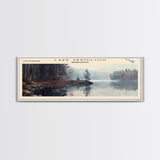 Lake Vermilion Minneapolis Framed Canvas Print, Lake House Decor, Panoramic Wall Art, Travel Poster, Scenic Landscape Painting, Rustic Art