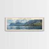 Lake Wilson Hawaii Framed Canvas Print, Lake House Decor, Panoramic Wall Art, Travel Poster, Beautiful Landscape Painting, Modern Art