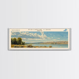 Malheur Lake Framed Canvas Print, Lake House Decor, Panoramic Wall Art, Travel Poster, Landscape Painting, Contemporary Art