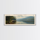 Newfound Lake New Hampshire Framed Canvas Print, Lake House Decor, Panoramic Wall Art, Travel Poster, Scenic Landscape Painting, Contemporary Art