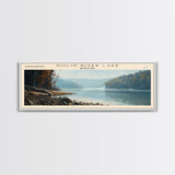 Nolin River Lake Kentucky Framed Canvas Print, Lake House Decor, Panoramic Wall Art, Travel Poster, Landscape Painting, Modern Art