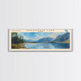 Pawtuckaway Lake New Hampshire Framed Canvas Print, Lake House Decor, Panoramic Wall Art, Travel Poster, Beautiful Landscape Painting, Living Room Decor